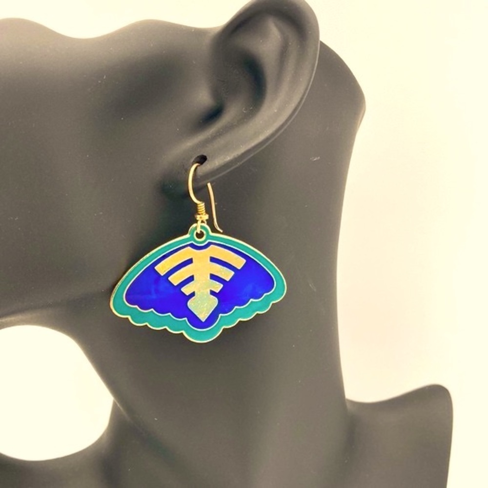 Vintage Laurel Burch Cloisonne Dangle Earrings